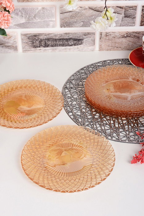 Hermia Belinda 6PTAS Juego de Platos para Postre Ámbar 21 cm (6 Piezas) lifetstyle Hermia Belinda 6PTAS Juego de Platos para Postre Ámbar 21 cm (6 Piezas) lifetstyle